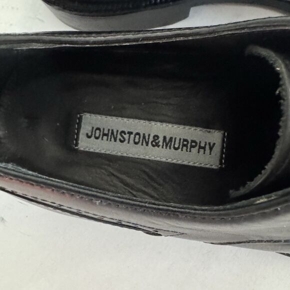 Johnston & Murphy Black Leather Cap Toe Oxford Dress Shoes Men 8M Career Work - Picture 10 of 13